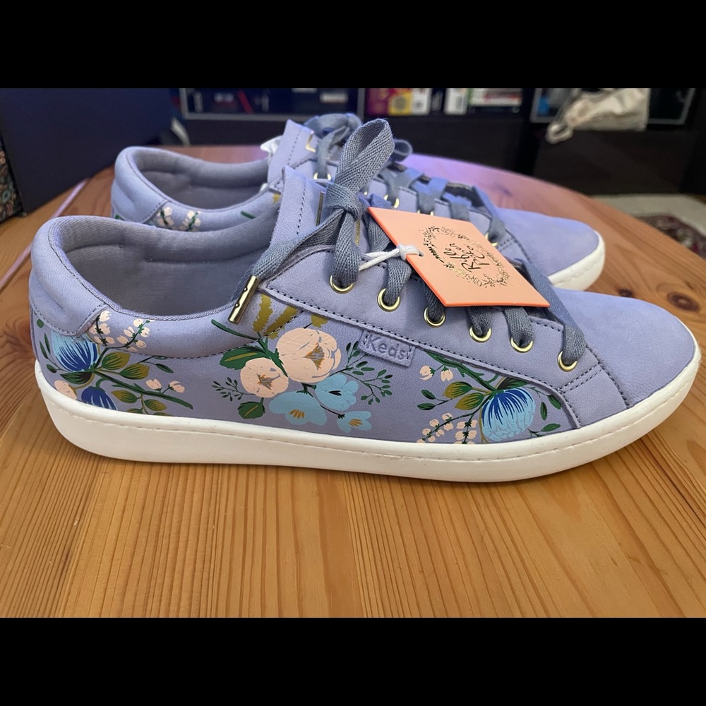 NWT Keds x Rifle Paper Blue Floral Sneakers